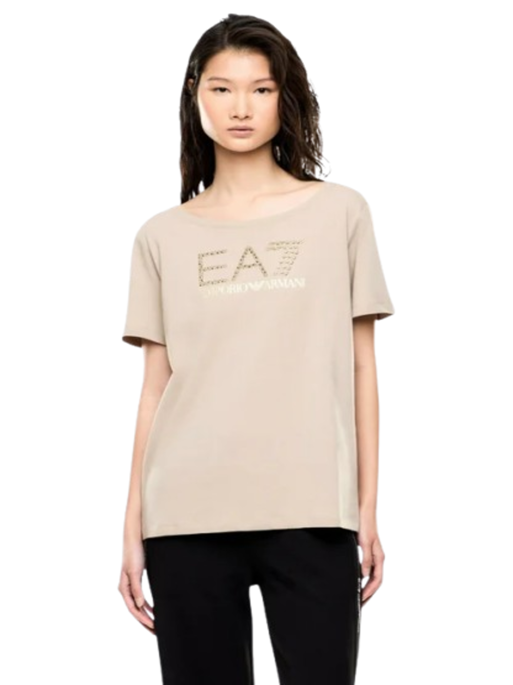 Ea7 Emporio Armani T-shirt Donna Mod. 7W001098 AF14880 U6225 Sabbia Beige