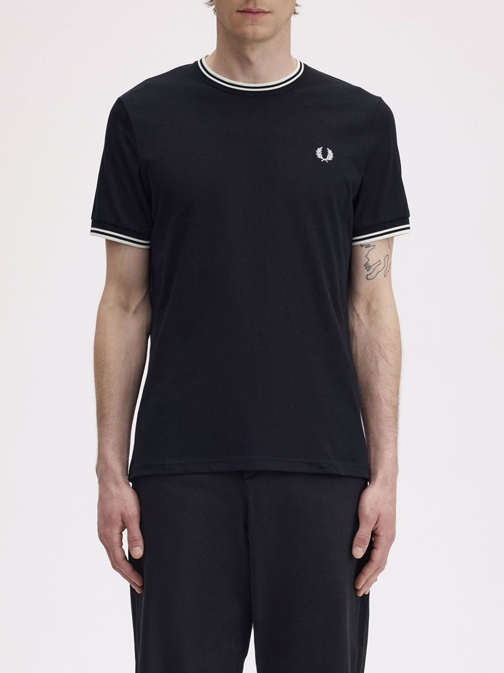 T-shirt Fred Perry Twin Tipped da Uomo - Nero