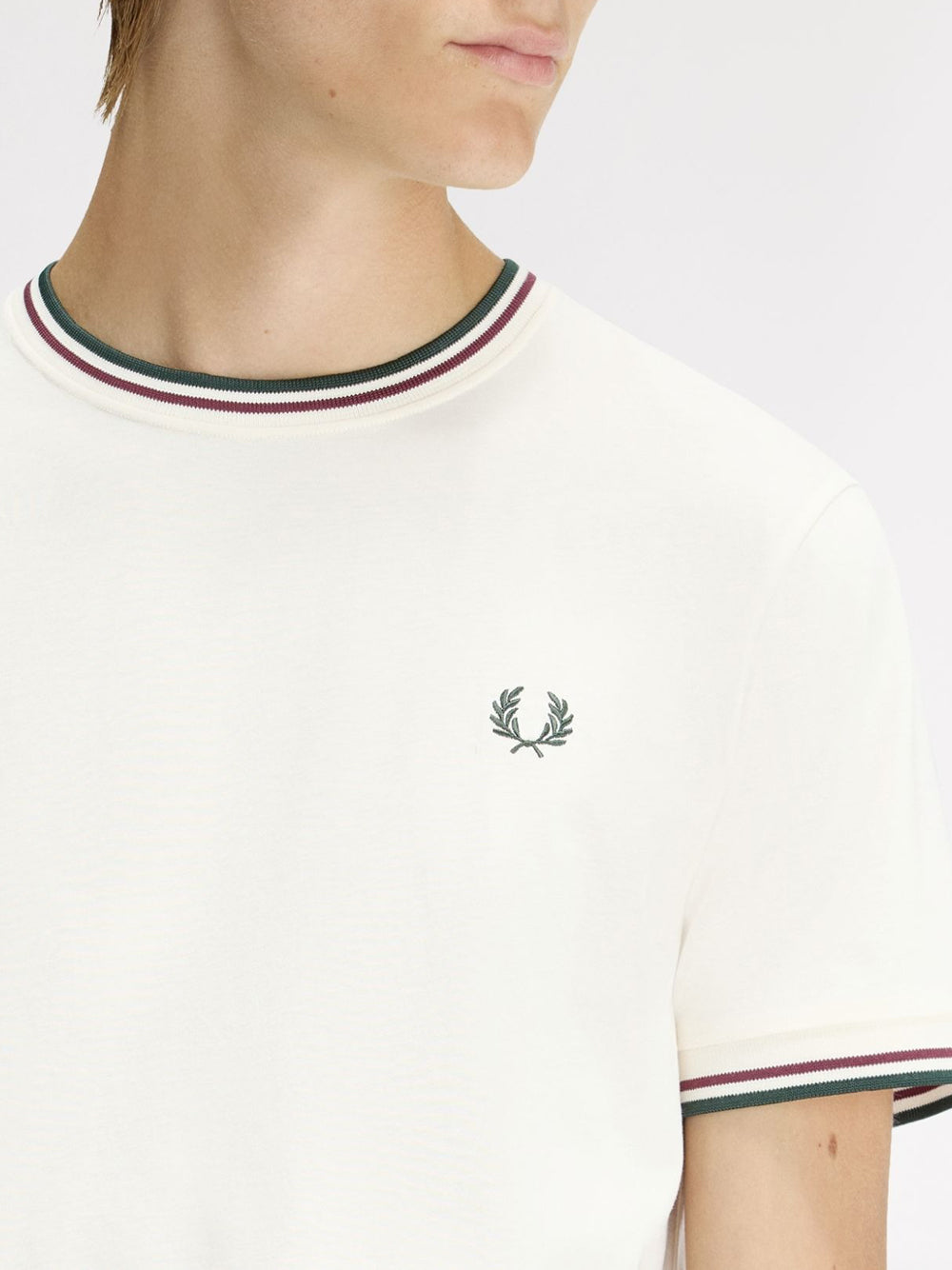 T-shirt Fred Perry Twin Tipped da Uomo - Avorio