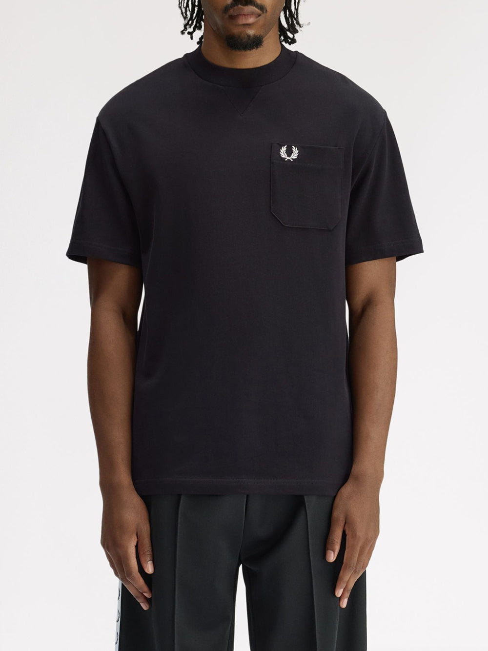 T-shirt Fred Perry Pocket Detail da Uomo - Nero