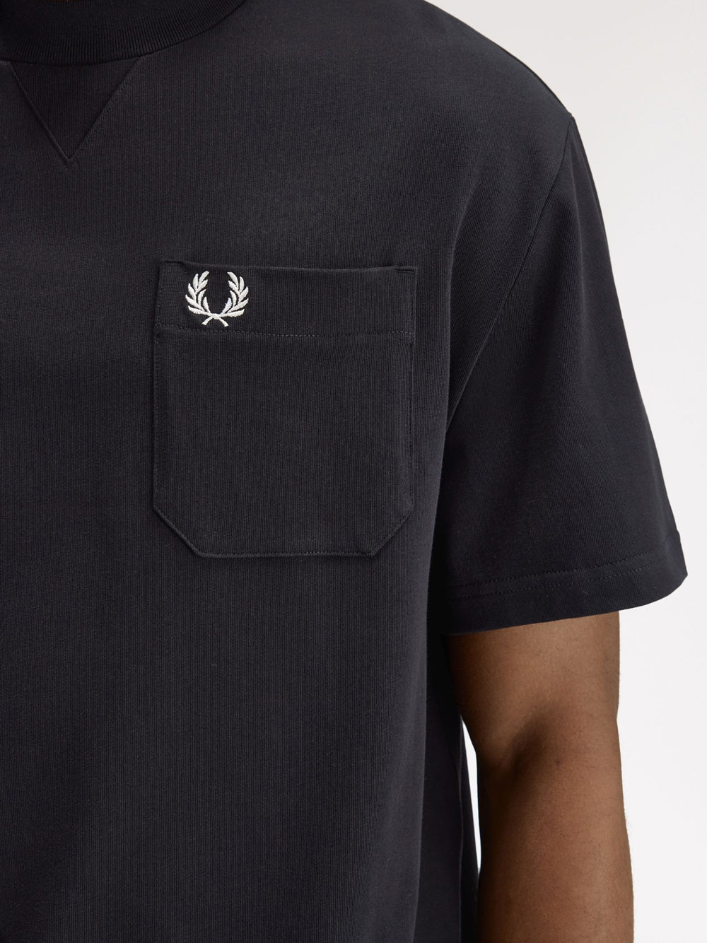 T-shirt Fred Perry Pocket Detail da Uomo - Nero