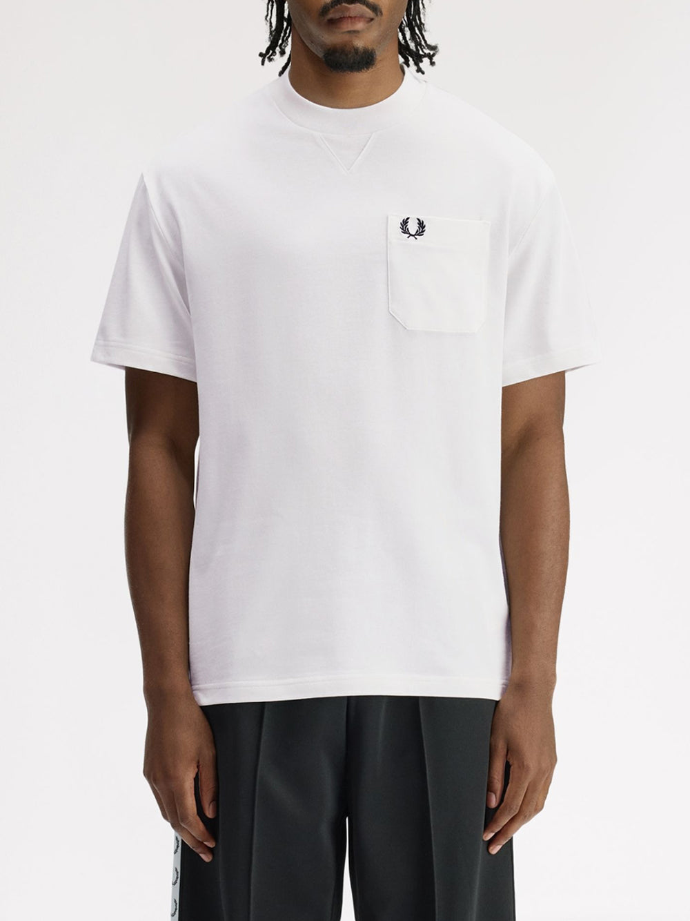 T-shirt Fred Perry Pocket Detail da Uomo - Bianco