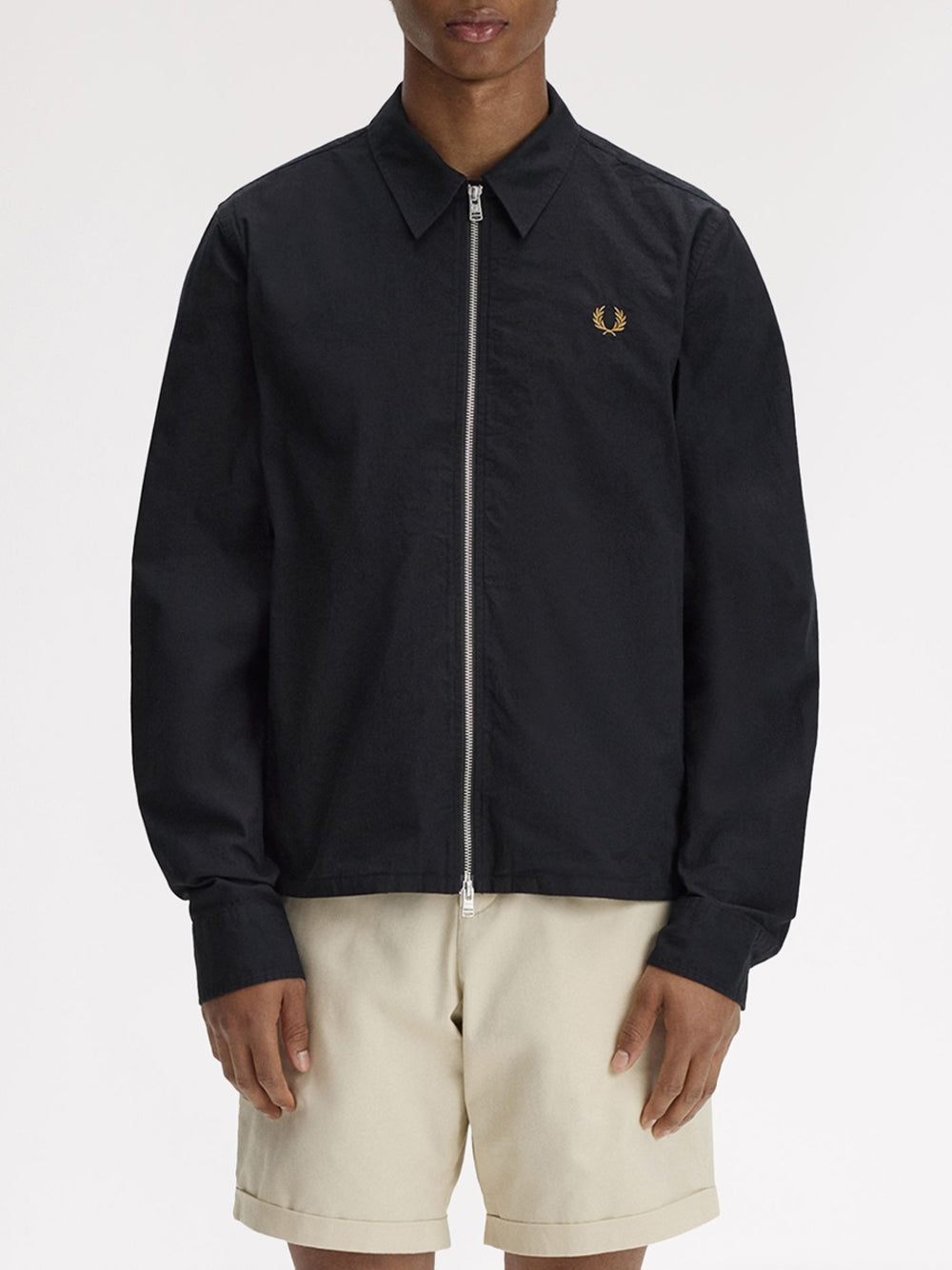 Giubbino Fred Perry Seersucker da Uomo - Nero