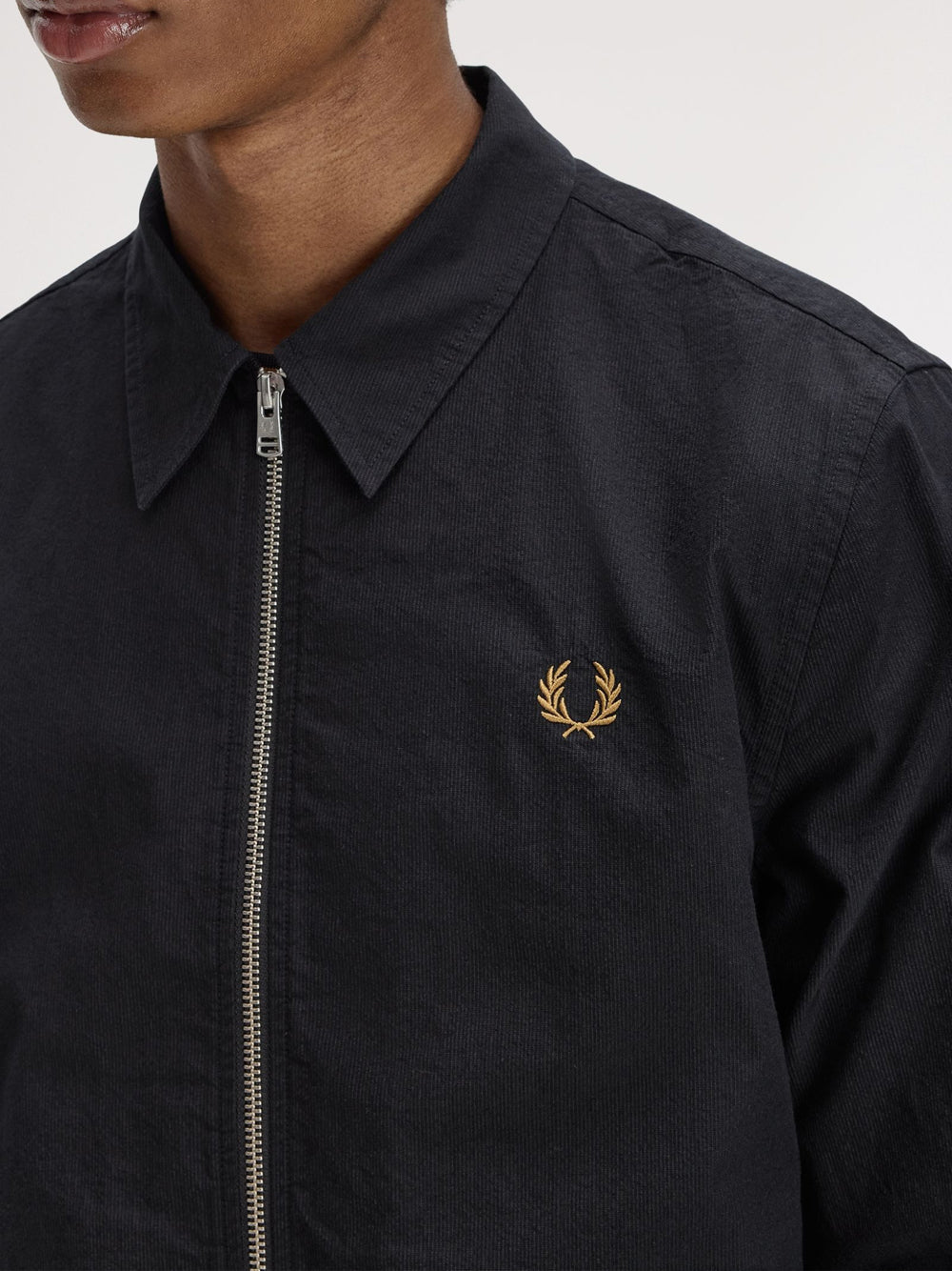 Giubbino Fred Perry Seersucker da Uomo - Nero