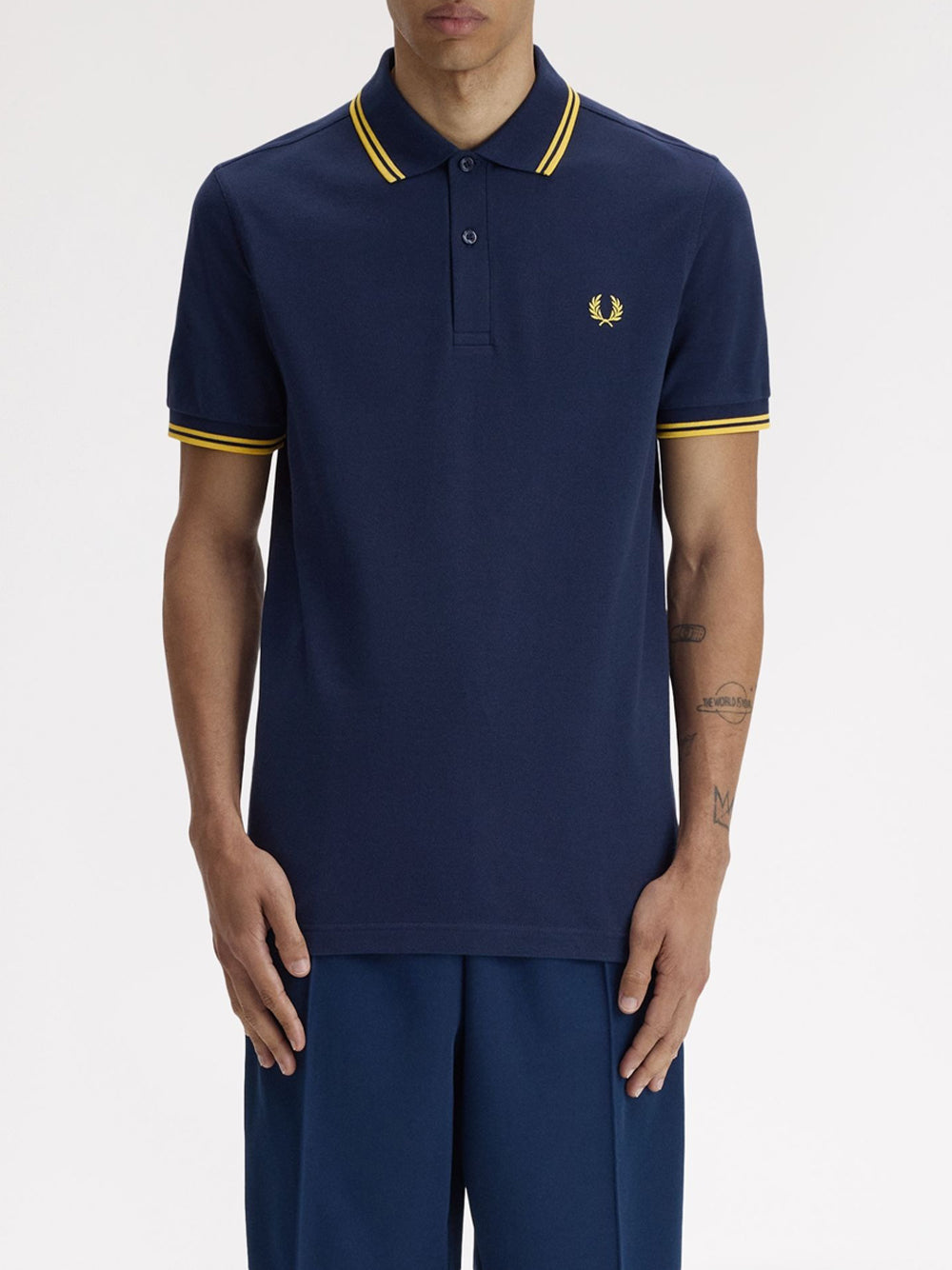 Polo Fred Perry Twin Tipped da Uomo - Blu