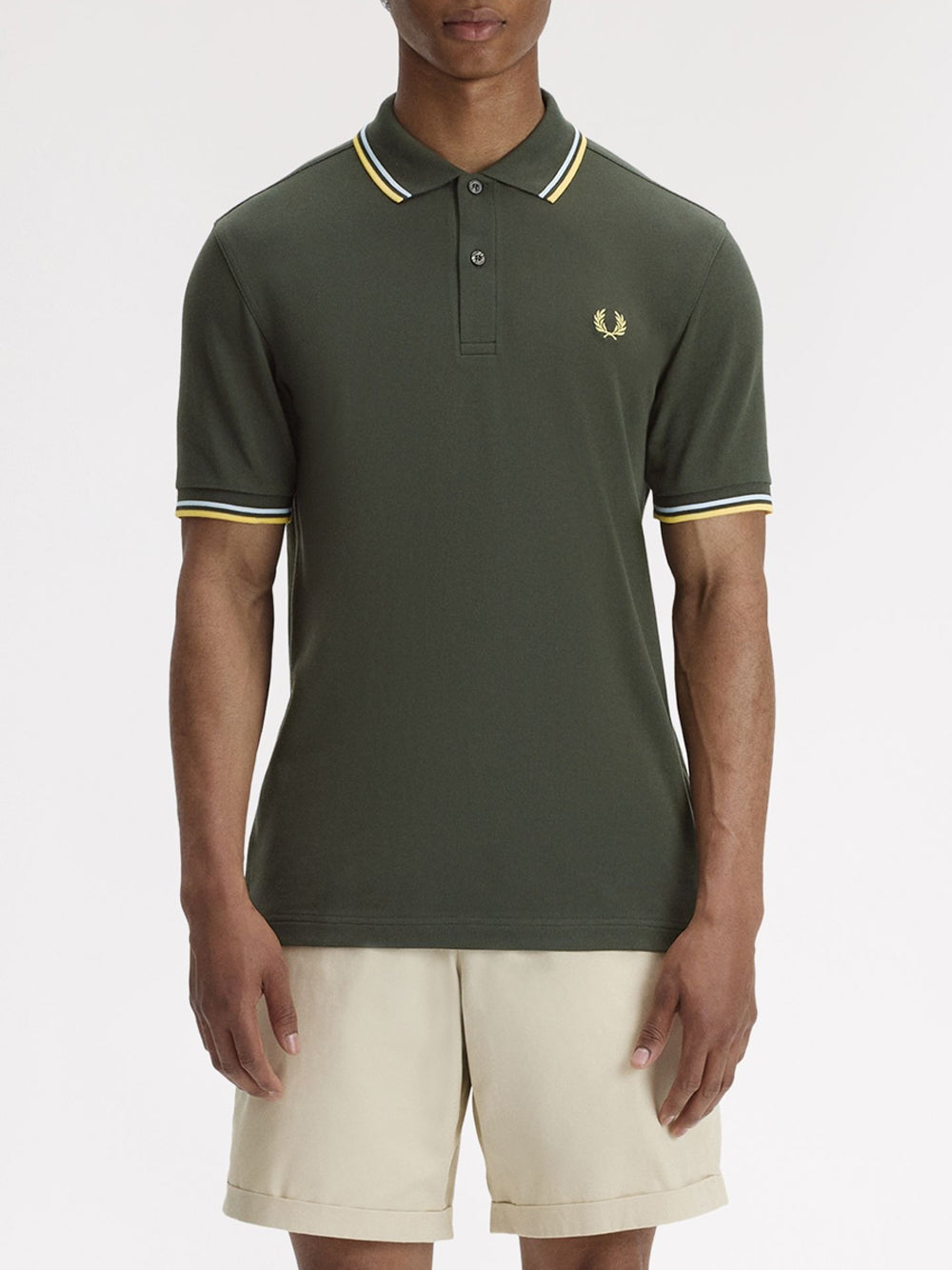Polo Fred Perry Twin Tipped da Uomo - Verde