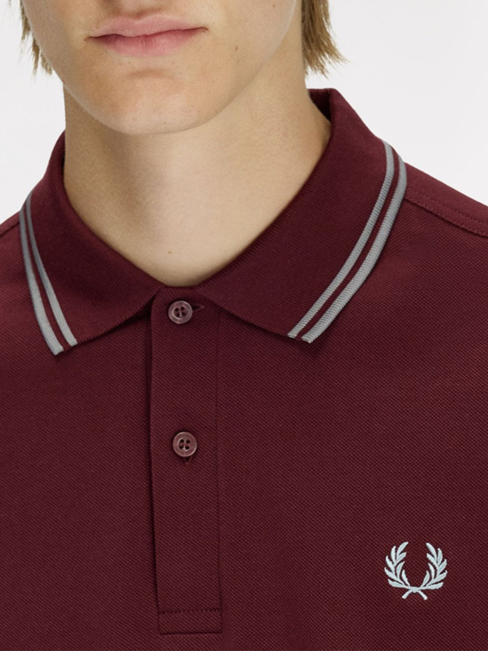 Polo Fred Perry Twin Tipped da Uomo - Bordeaux
