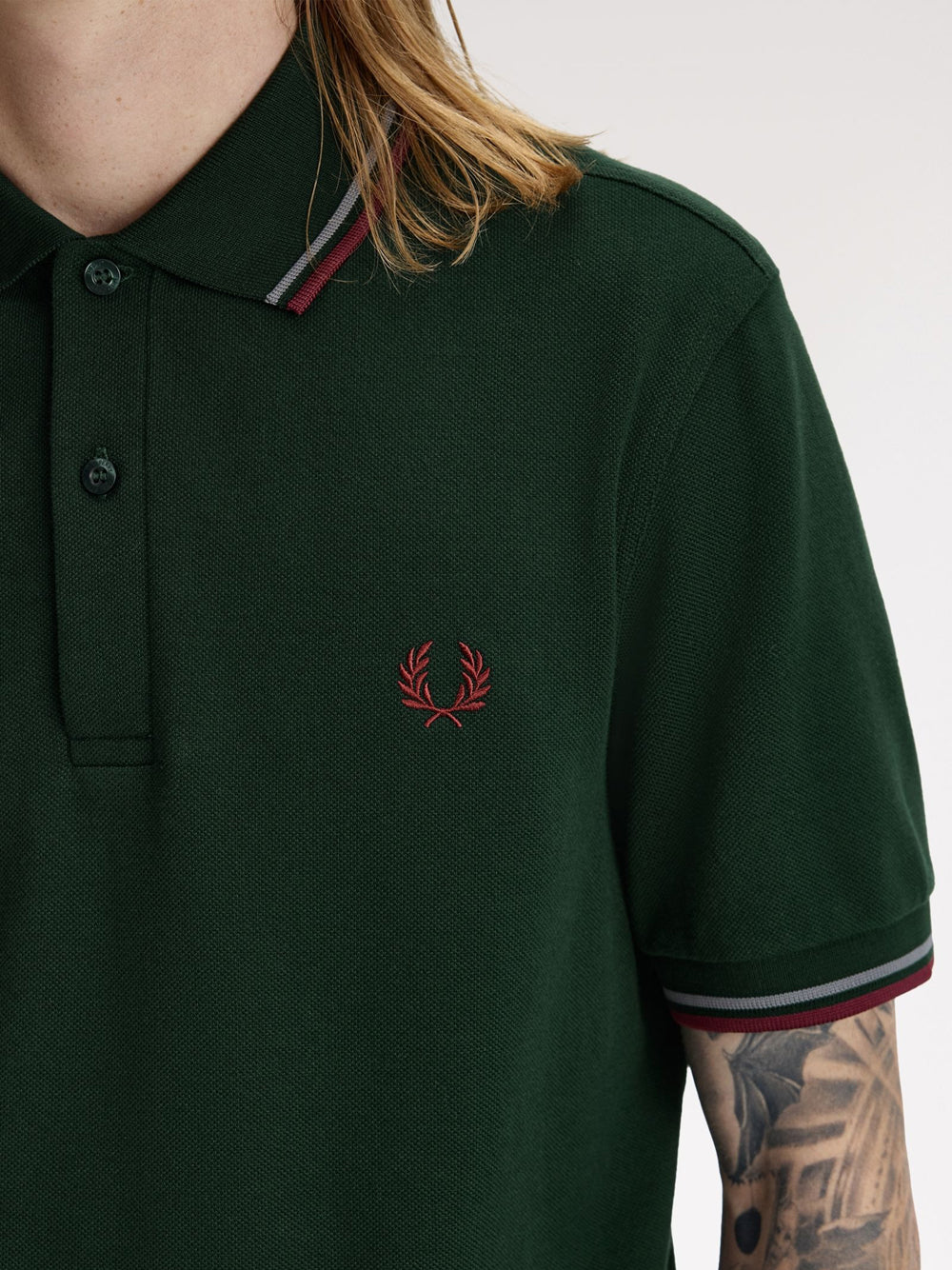 Polo Fred Perry Twin Tipped da Uomo - Verde