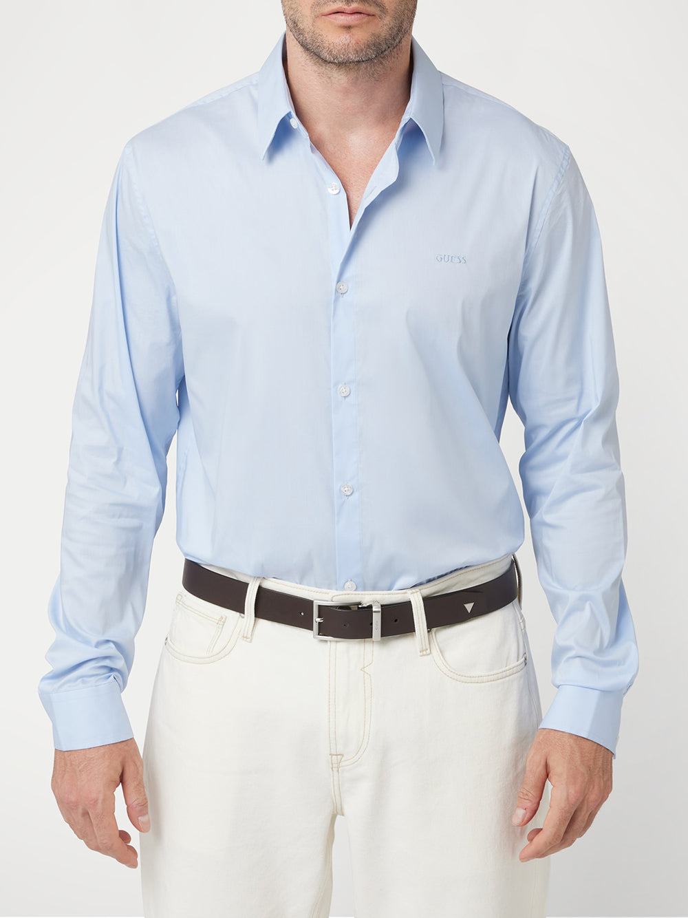 Camicia Classica Guess da Uomo - Celeste