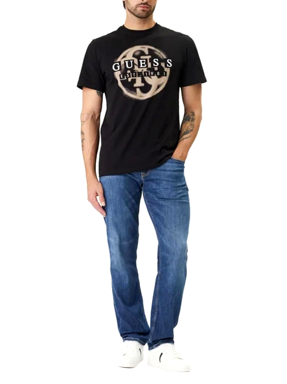 Guess Jeans Uomo Mod. M6GAN2 D0755 TCVE Denim Blu