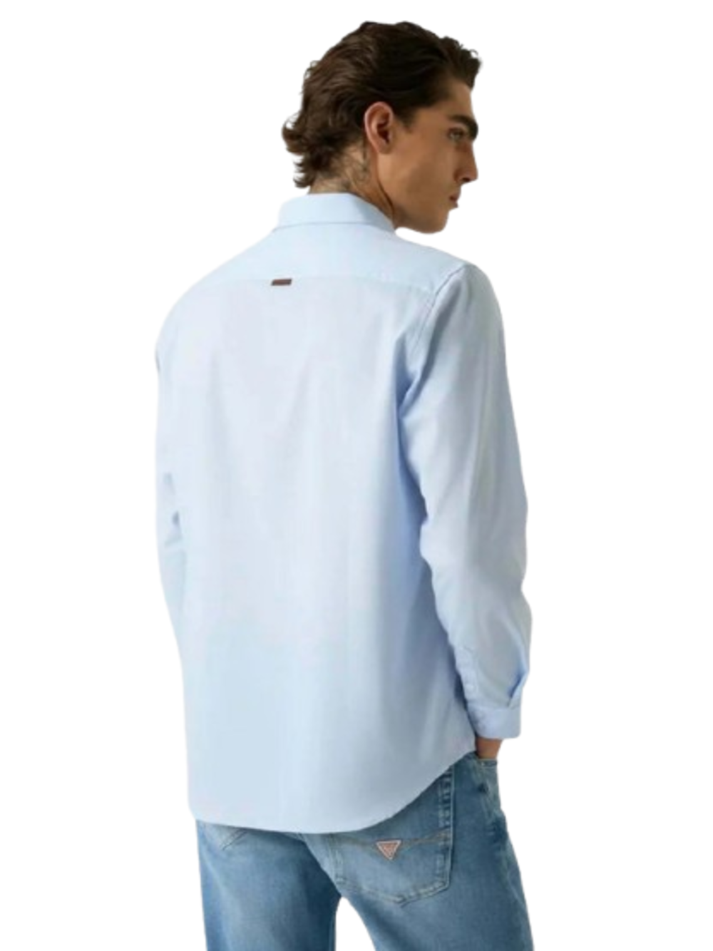 Guess Camicia manica Lunga Uomo Mod. M6RH76 WK072 S7ZJ Celeste Blu
