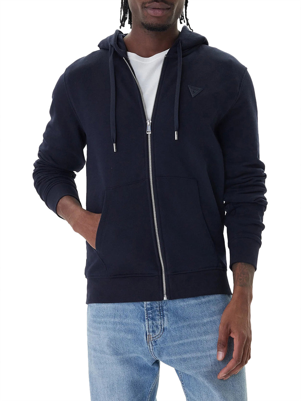 Felpa Zip Guess da Uomo - Blu