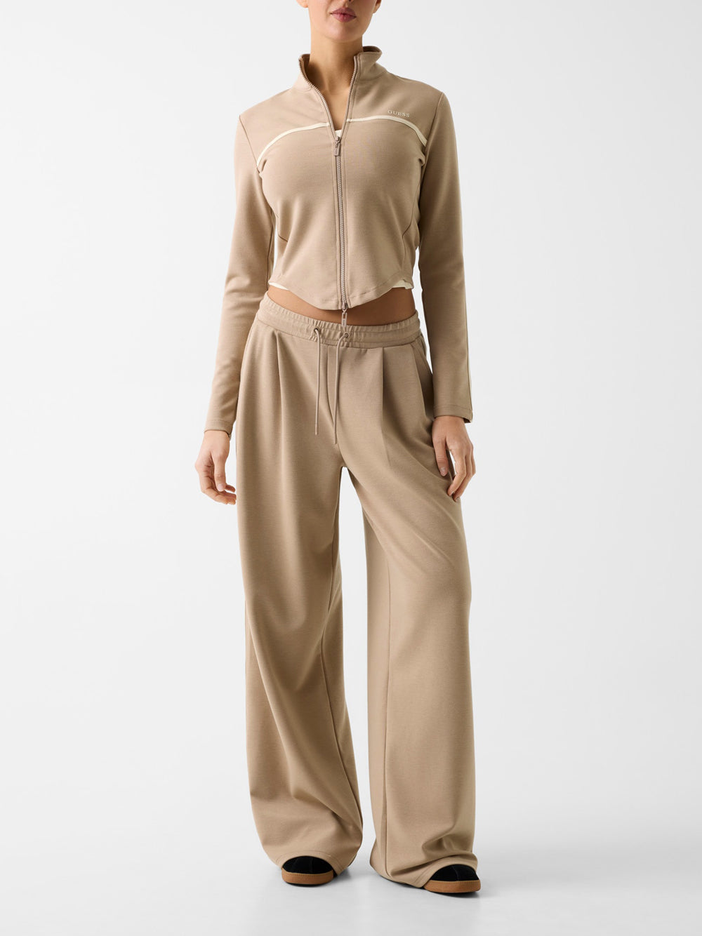 Felpa Zip Guess da Donna - Beige