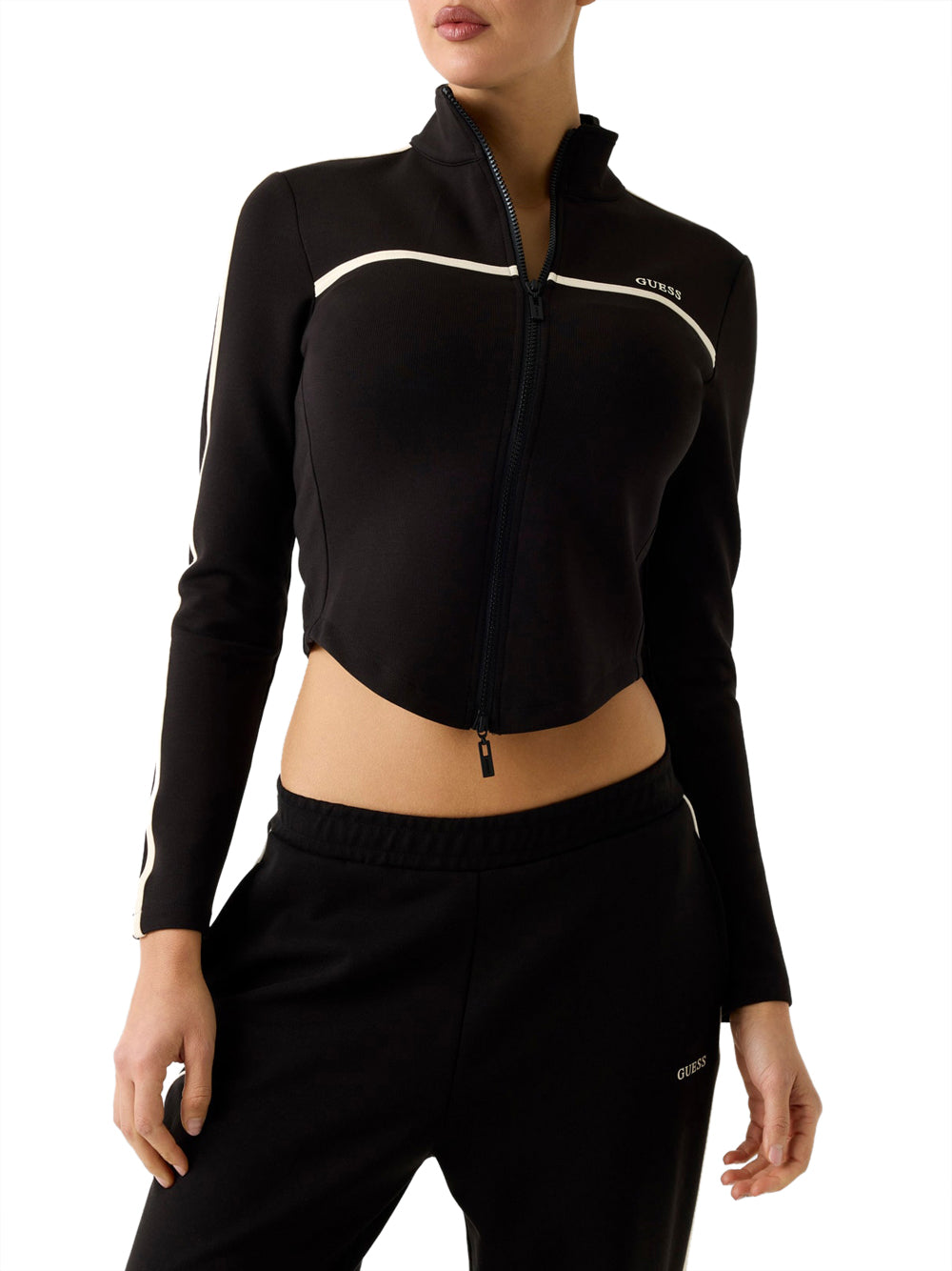 Felpa Zip Guess da Donna - Nero