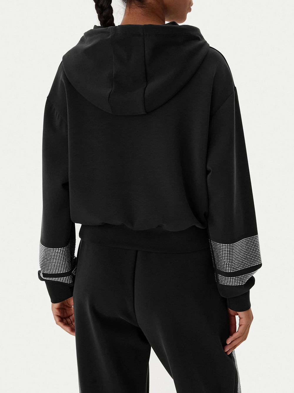 Felpa Cappuccio Guess Berthe da Donna - Nero