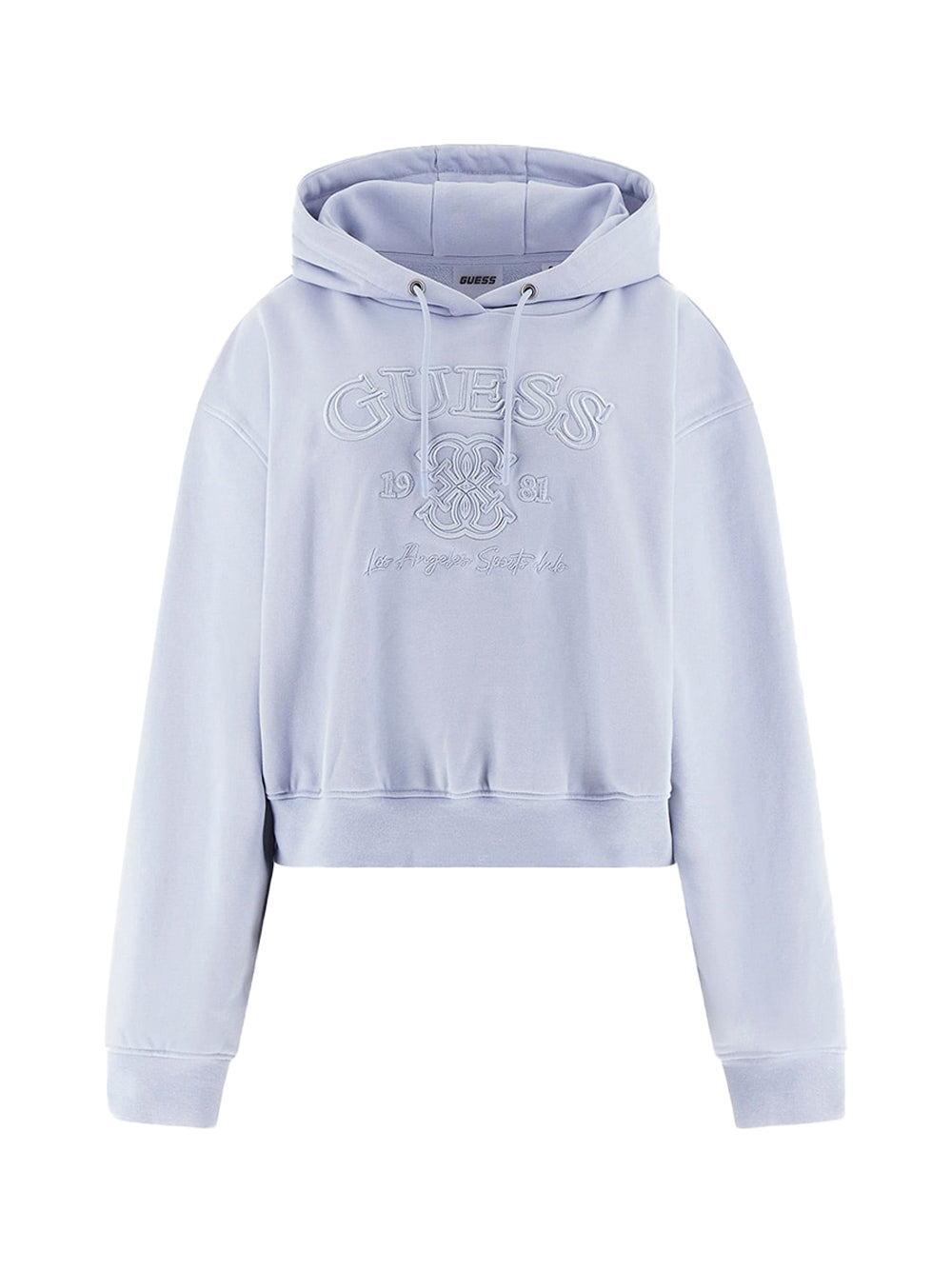 Guess Felpa cappuccio Donna Mod. V6RQ03 KD761 G7HP Celeste Blu