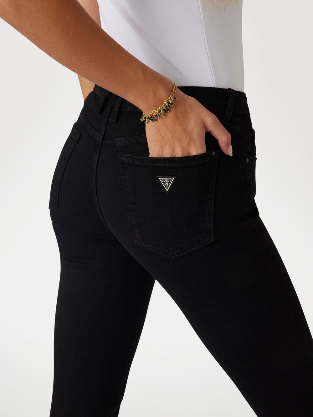 Jeans Skinny Annette Guess da Donna - Nero