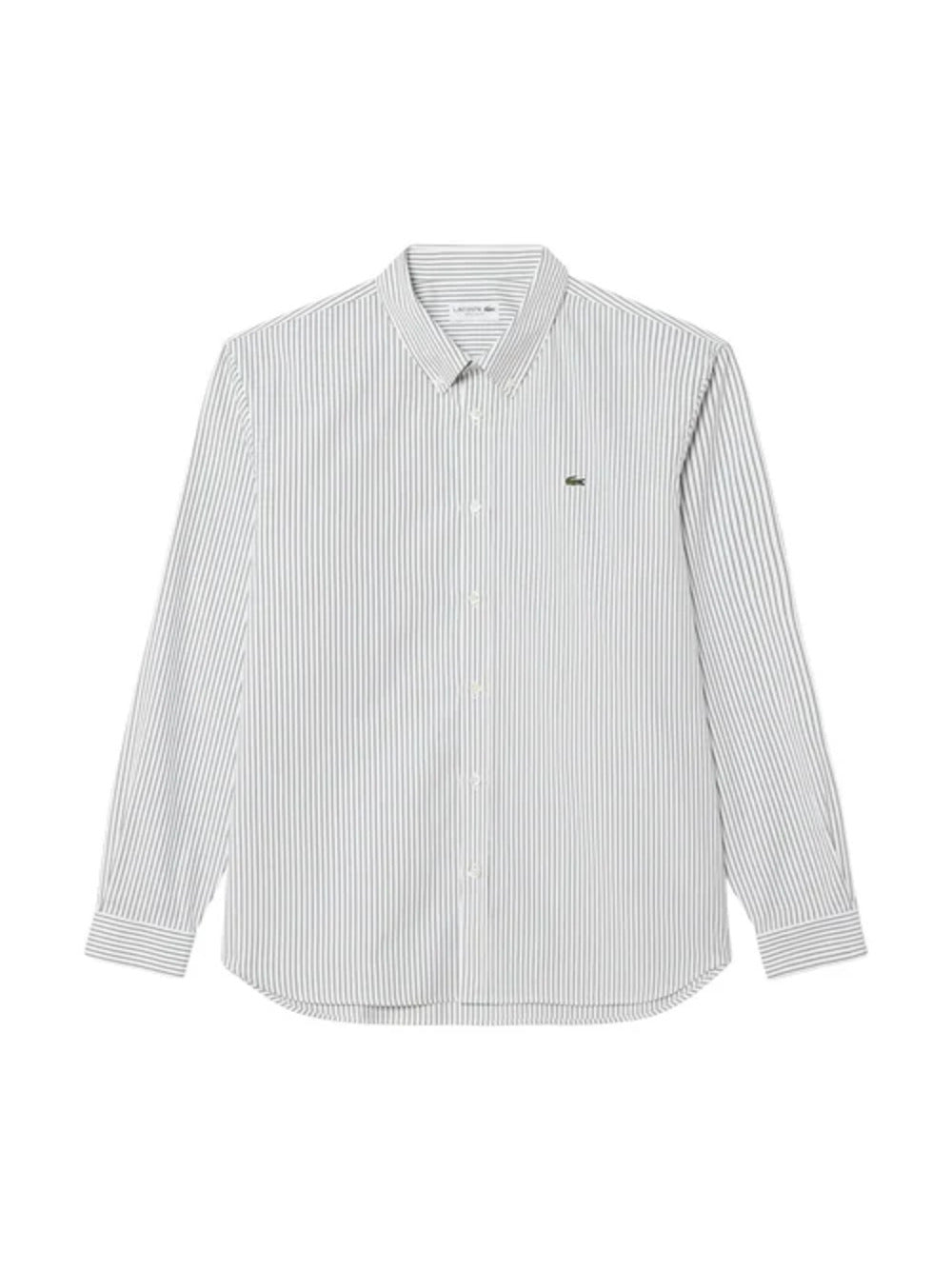 Lacoste Camicia m/l Uomo Mod. CH5084 POPELIN-RIG 324 Verde