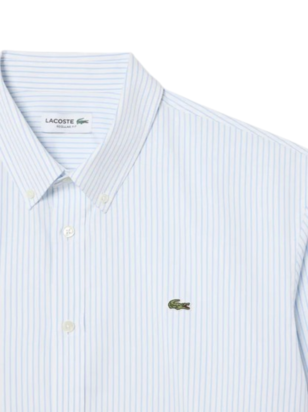 Lacoste Camicia m/l Uomo Mod. CH5084 POPELIN-RIG FAC Celeste Blu