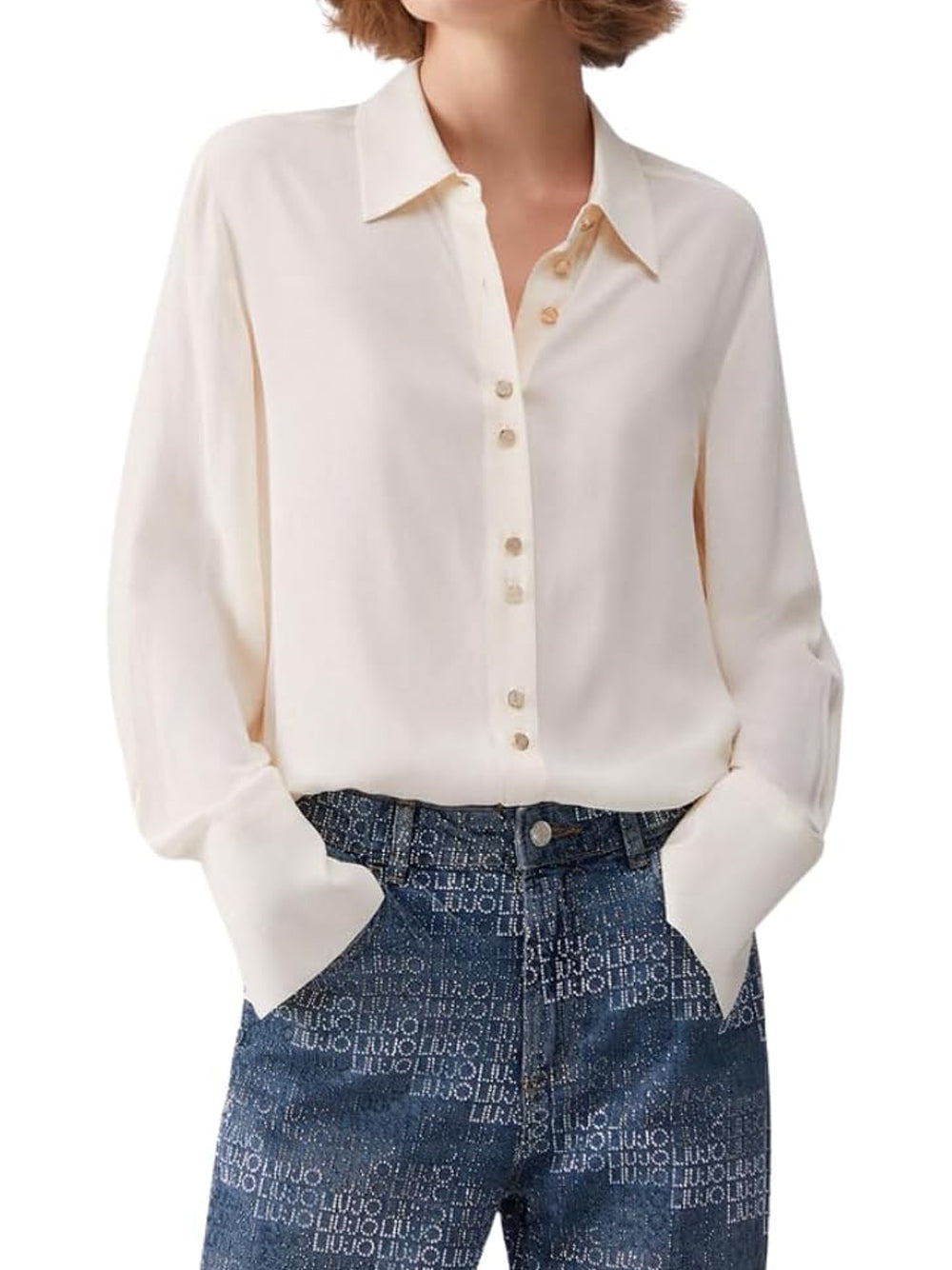 Liu Jo Liu Jo Camicia Maica Lunga Donna Mod. CA6157 T2578 P9572 Panna Avorio