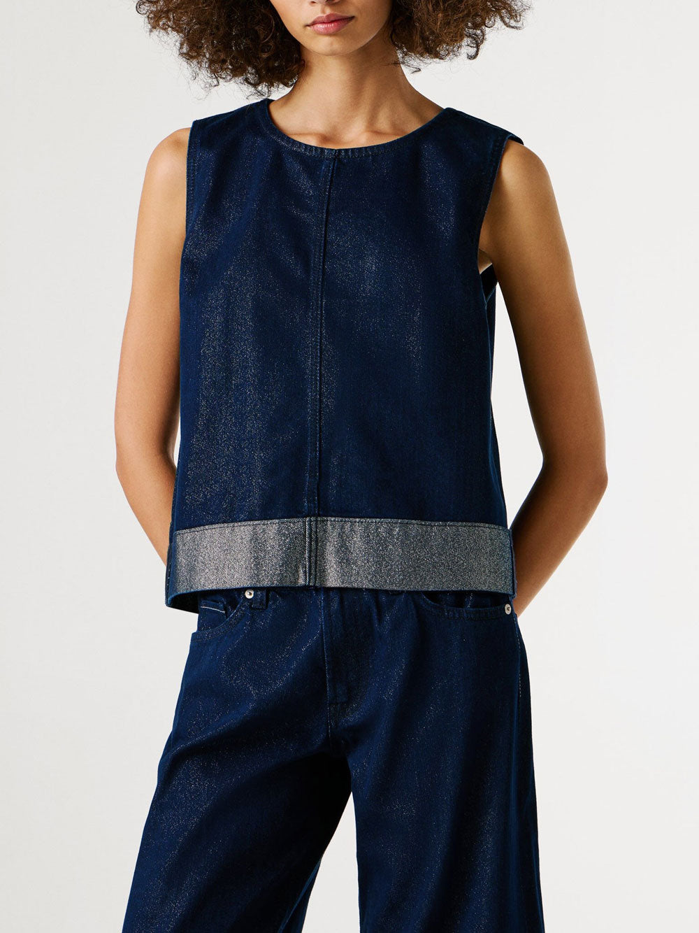 Top Pepe Jeans Bowie Shine da Donna - Denim