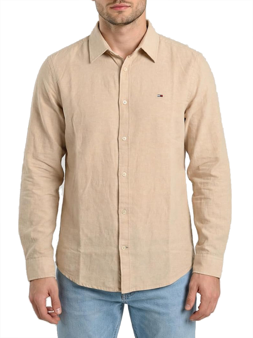 Tommy Hilfiger Camicia Manica Lunga Uomo Mod. DM0DM22761 AB9 Gentle Gold