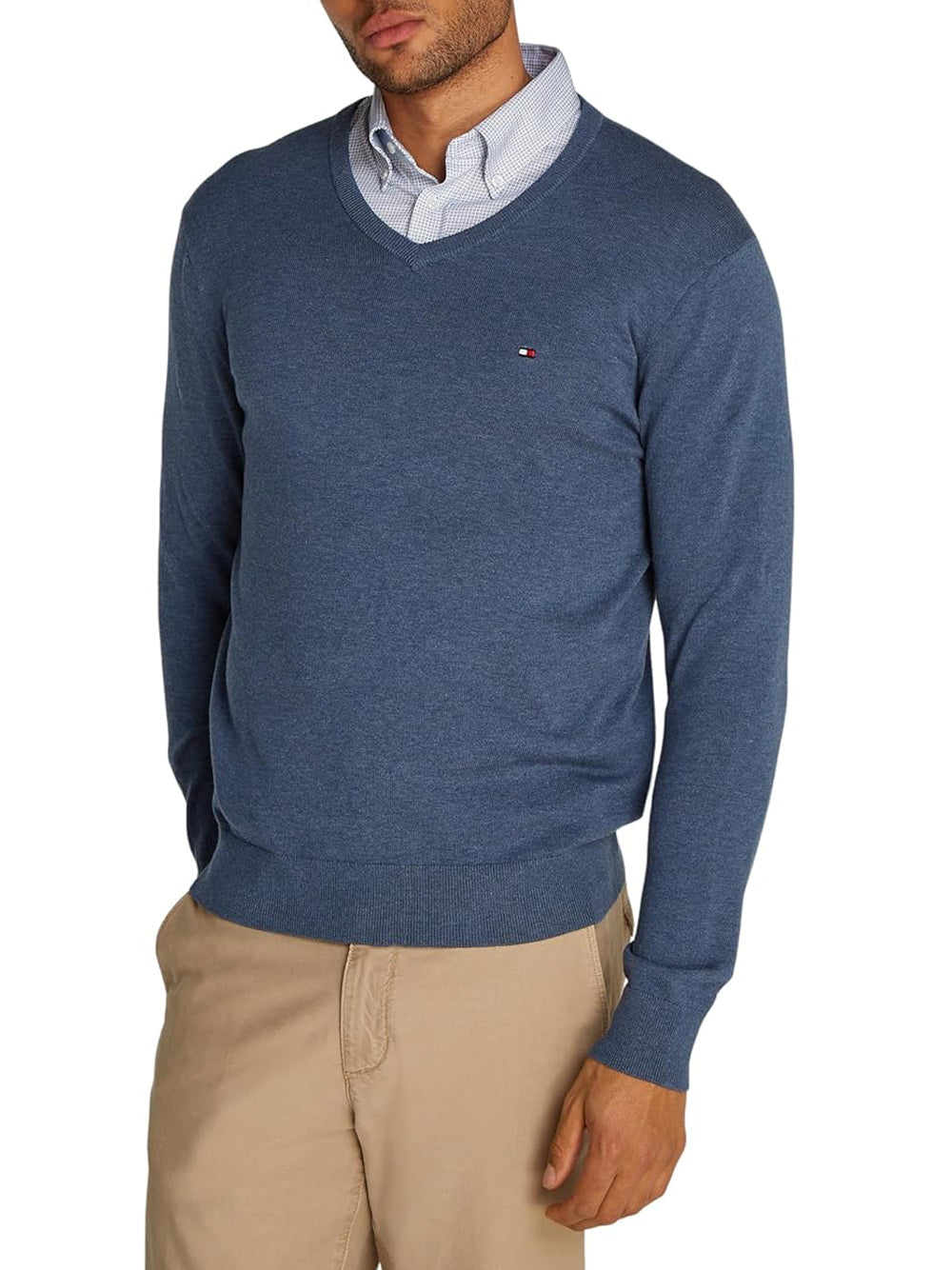 Tommy Hilfiger Maglione v Uomo Mod. MW0MW14745 DVI Denim Blu