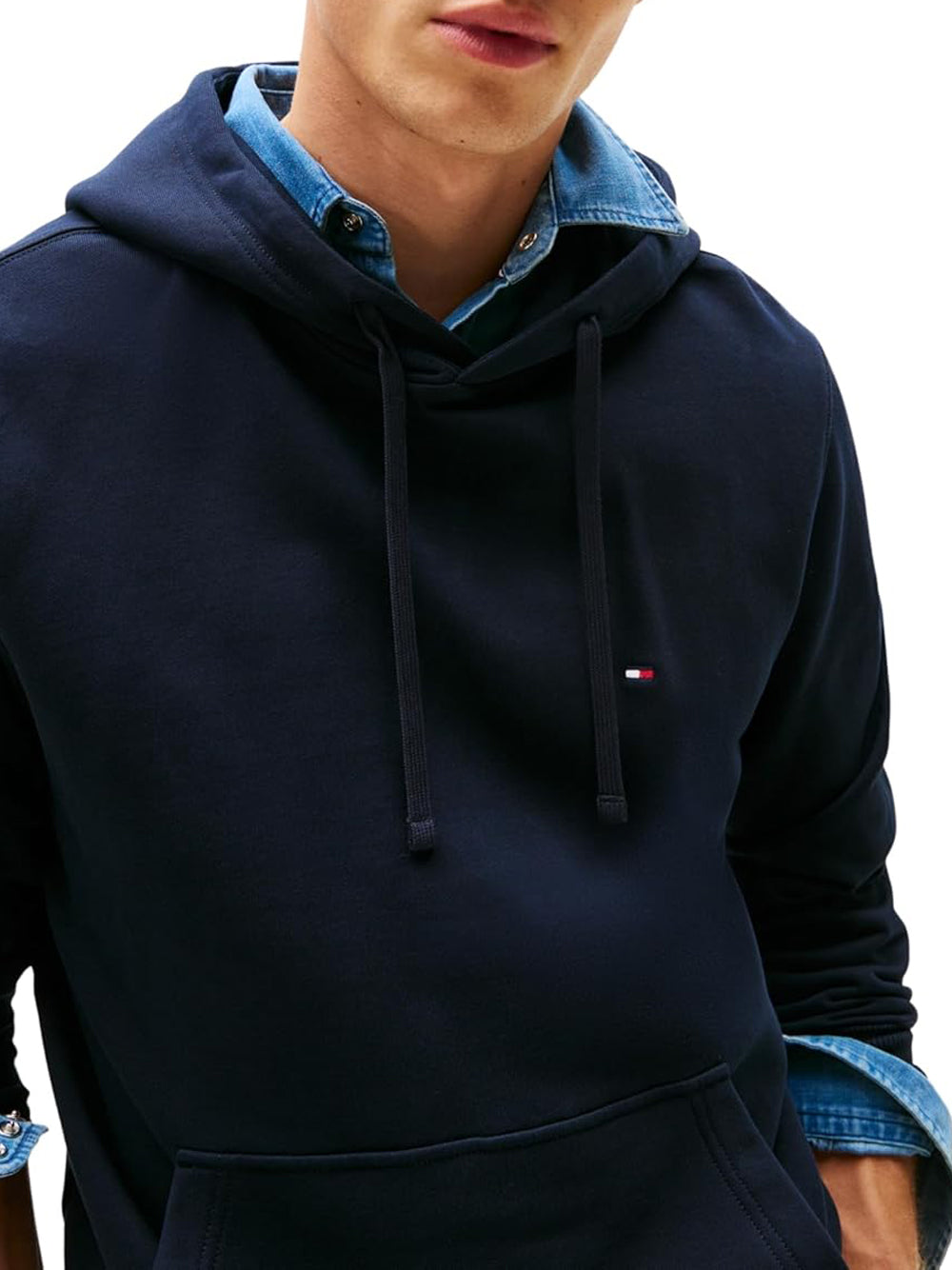 Tommy Hilfiger Felpa cappuccio Uomo Mod. MW0MW37235 DW5 Blu