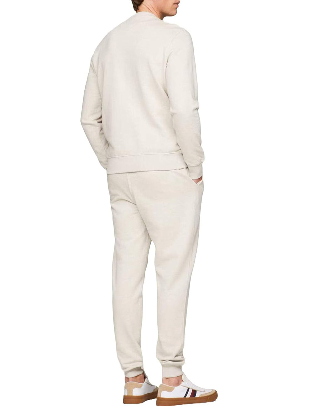 Tommy Hilfiger Felpa Girocollo Uomo Mod. MW0MW37237 HGF Panna Avorio