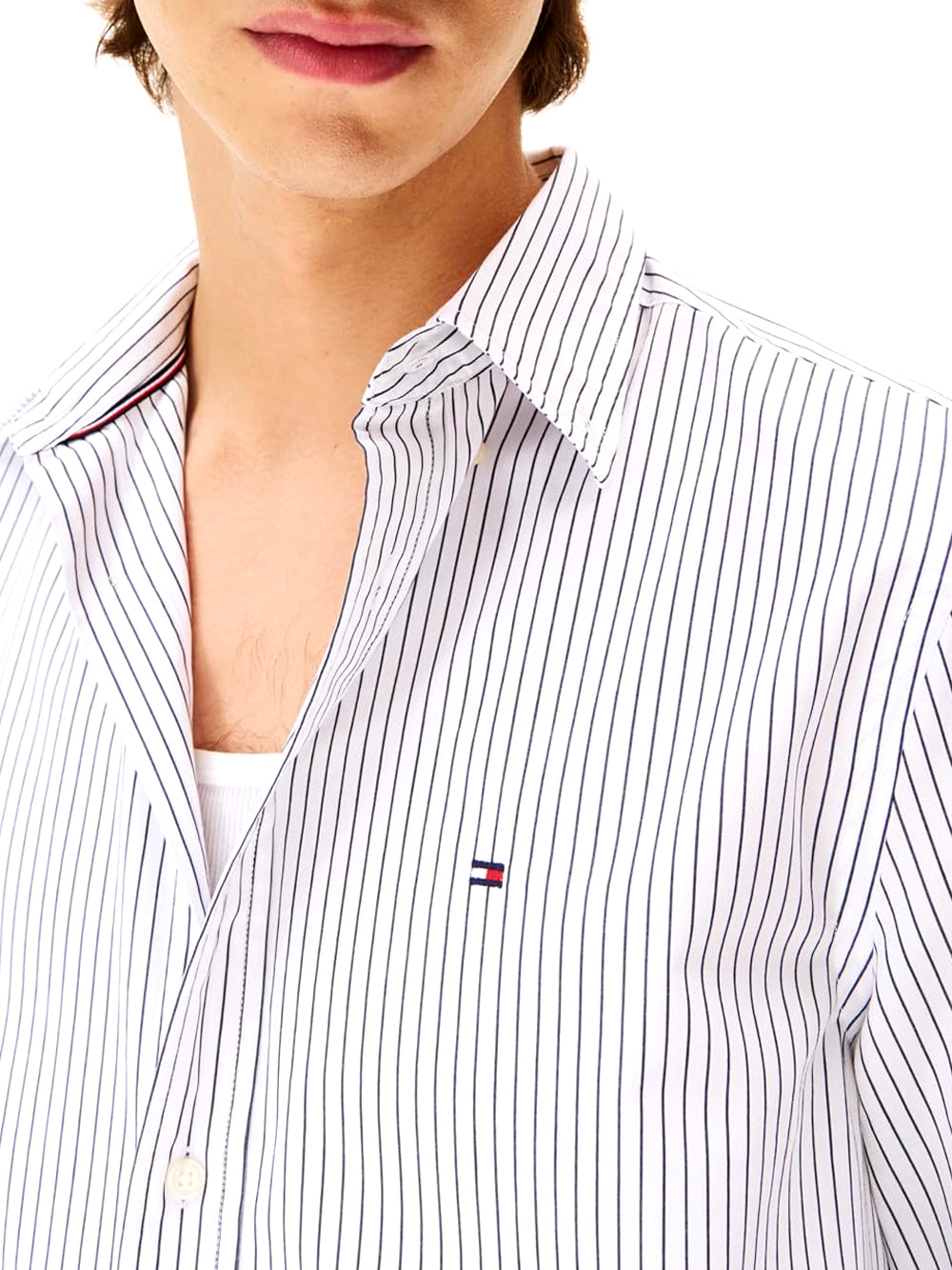 Tommy Hilfiger Camicia Manica Lunga Uomo Mod. MW0MW41399 0FA Bianco