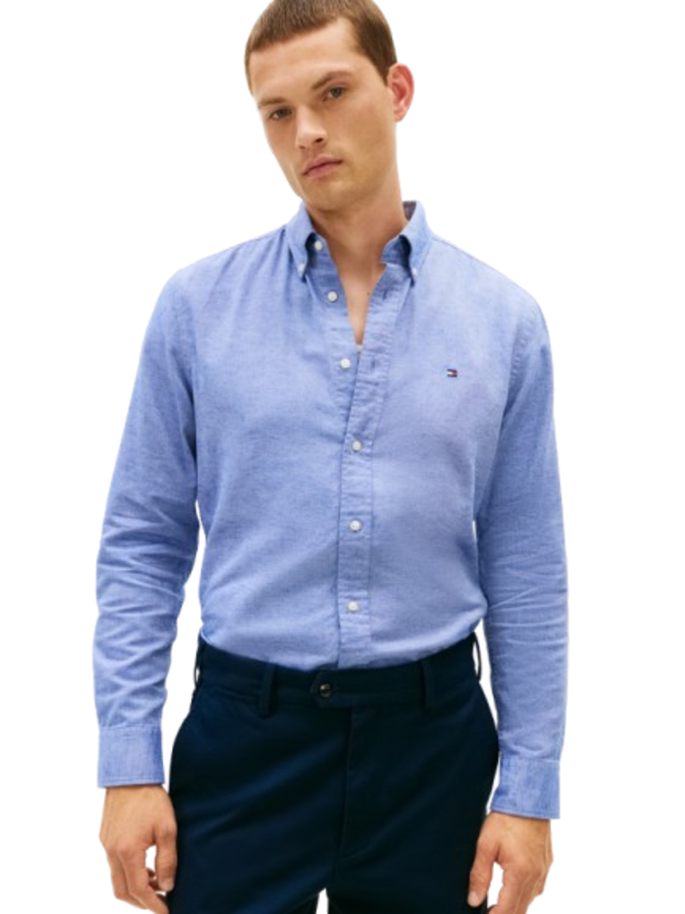 Tommy Hilfiger Camicia m/l Uomo Mod. MW0MW41688 C7L Celeste Blu