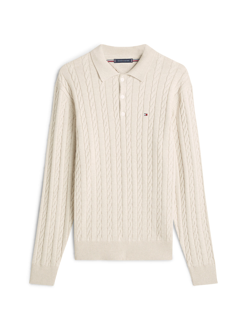 Tommy Hilfiger Polo M/L Uomo Mod. MW0MW41955 HGF Panna Avorio