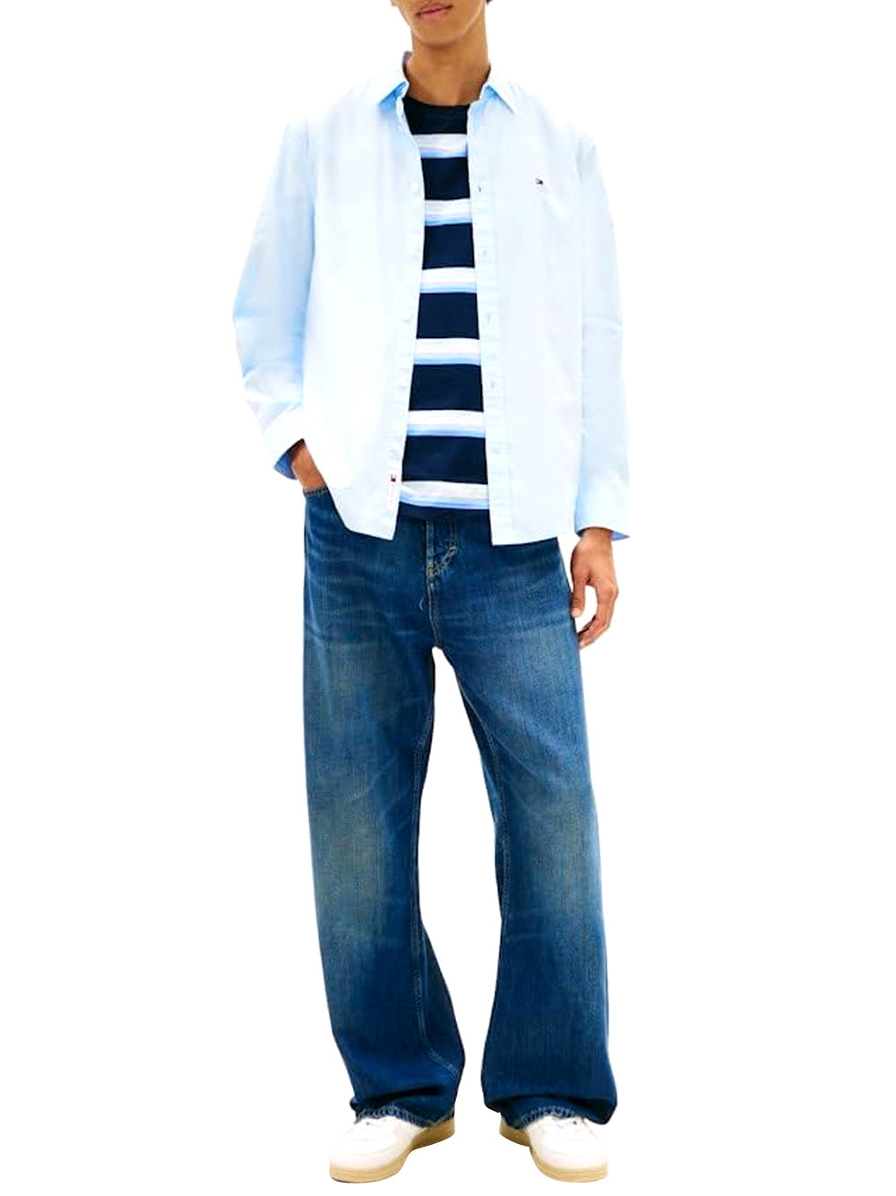 Tommy Hilfiger Tommy Hilfiger Camicia m/l Uomo Mod. DM0DM22026 C3Q Celeste Blu