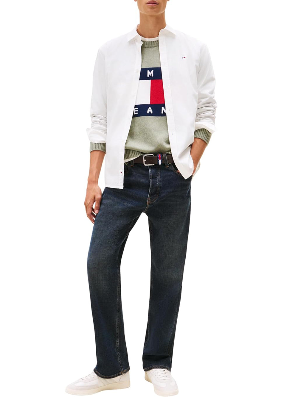 Tommy Hilfiger Tommy Hilfiger Camicia m/l Uomo Mod. DM0DM22026 YBL Bianco