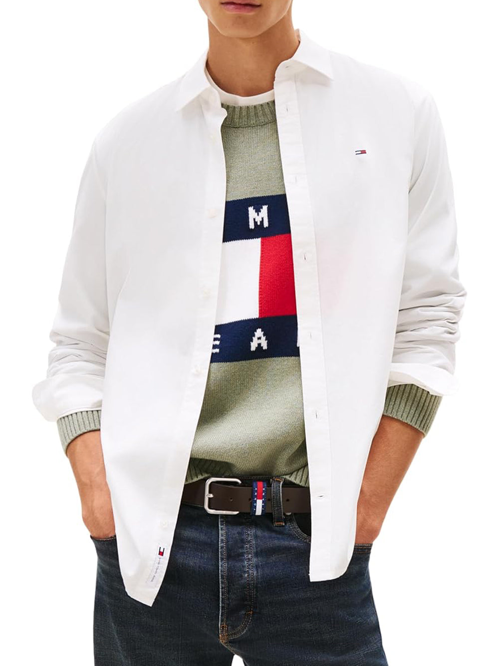 Tommy Hilfiger Tommy Hilfiger Camicia m/l Uomo Mod. DM0DM22026 YBL Bianco