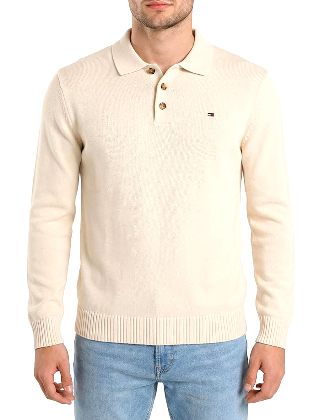 Tommy Hilfiger Tommy Hilfiger Polo Manica Lunga Uomo Mod. DM0DM22647 YBH Bianco