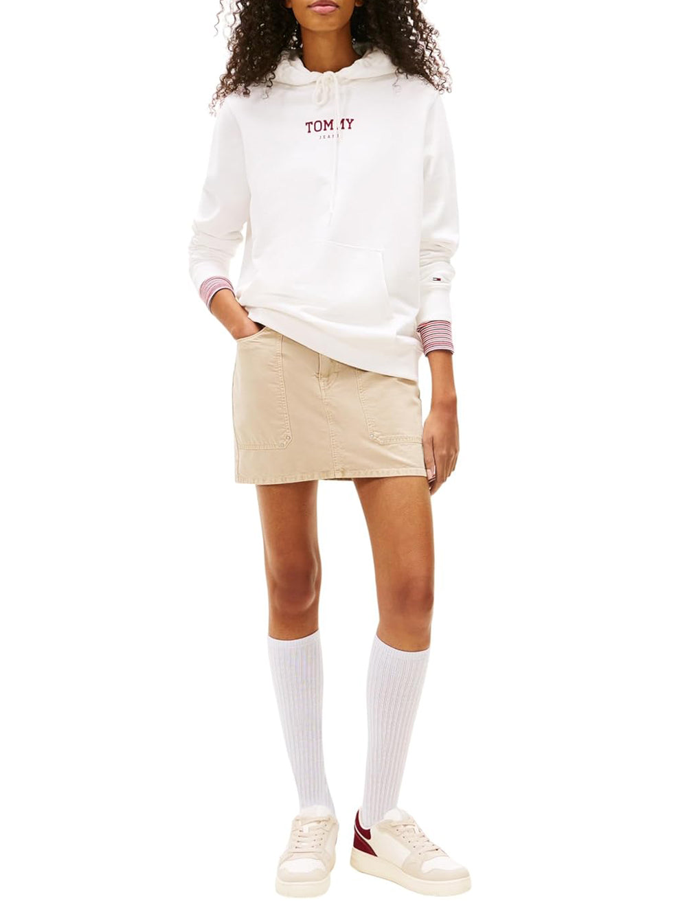 Tommy Hilfiger Tommy Hilfiger Felpa cappuccio Donna Mod. DW0DW21921 YBL Panna Avorio