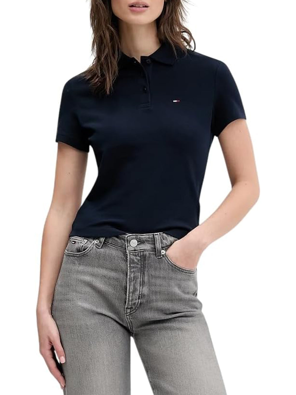 Tommy Hilfiger Tommy Hilfiger Polo Manica Corta Donna Mod. DW0DW21931 C1G Blu