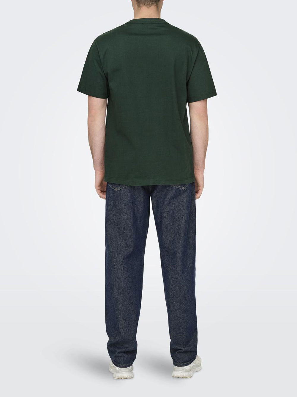 Only e Sons T-shirt basic Fred life relaxed fit Verde petrolio