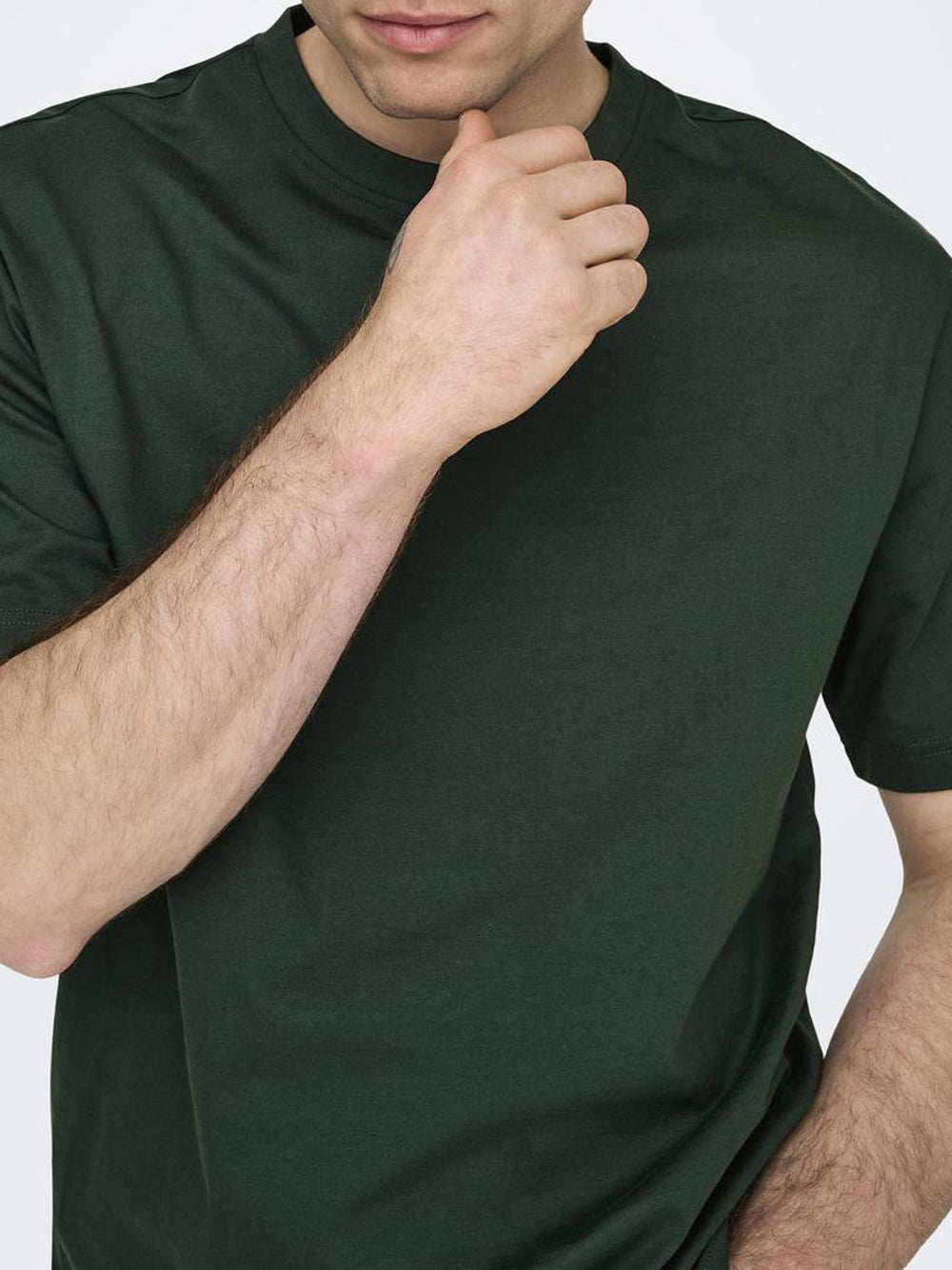 Only e Sons T-shirt basic Fred life relaxed fit Verde petrolio