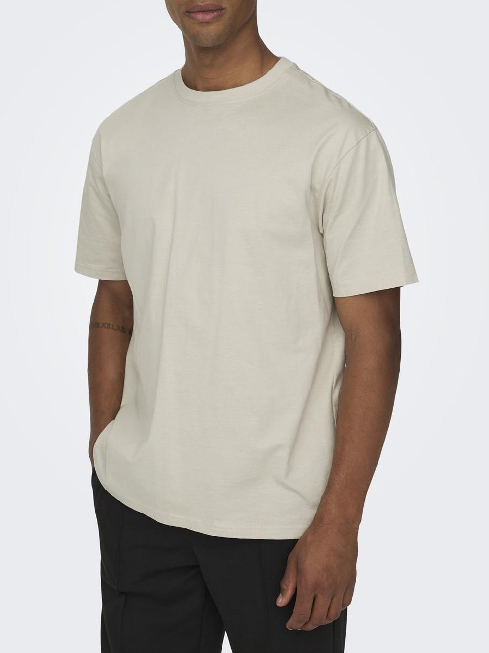 Only e Sons T-shirt basic Fred life relaxed fit Beige