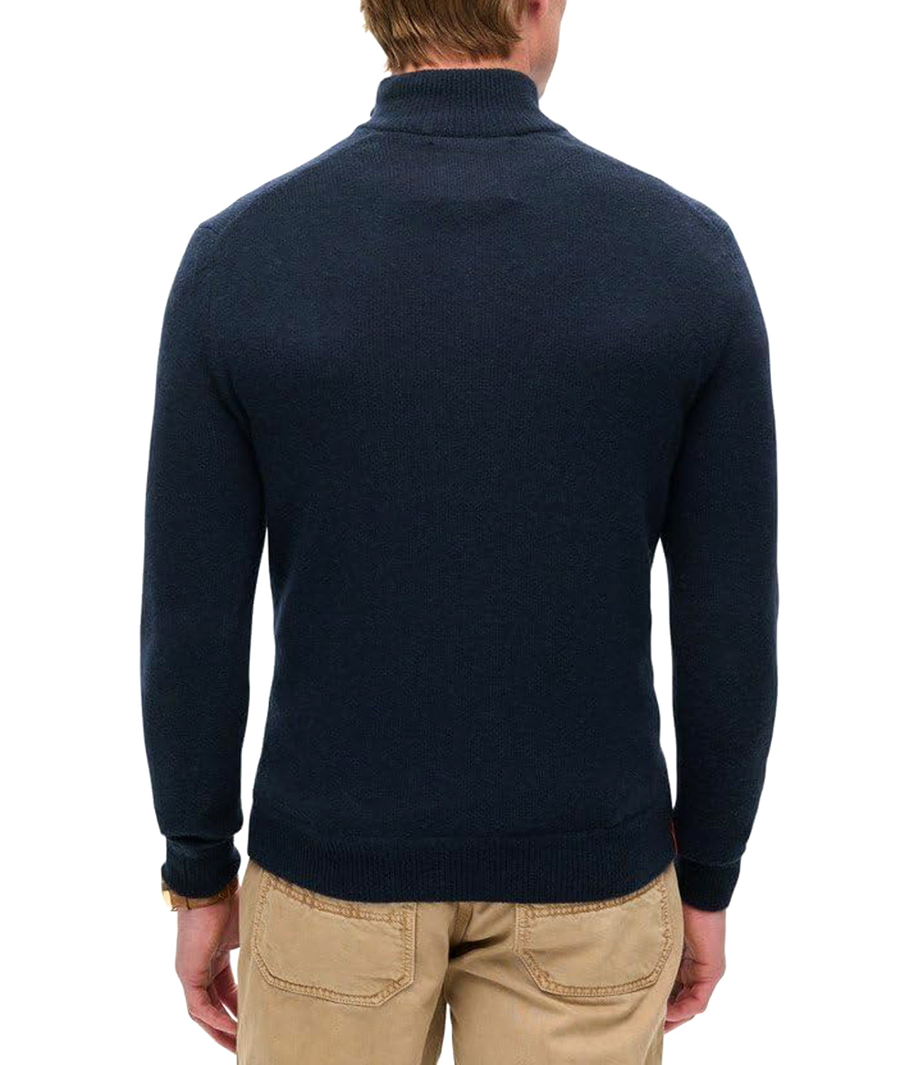 Superdry Maglione collo alto mezza zip essential Blu
