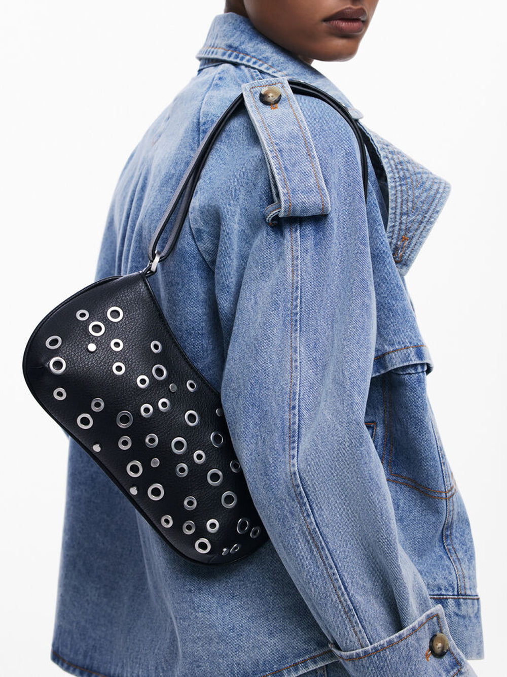 Desigual Borsa rebel Alsacia con borchie Multicolore