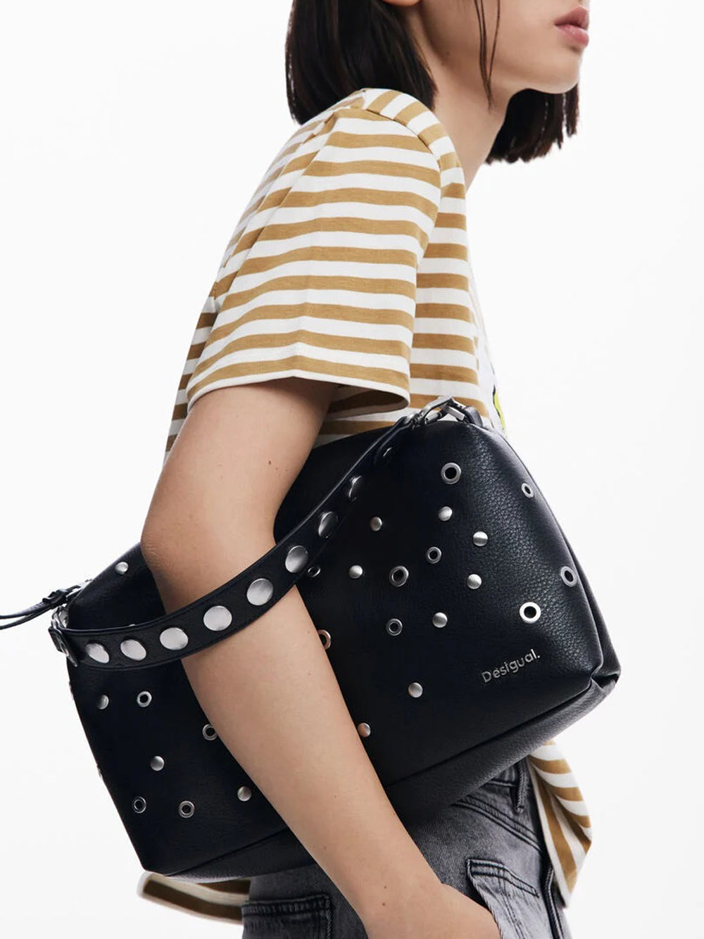 Desigual Borsa rebel Bergamo borchie Multicolore