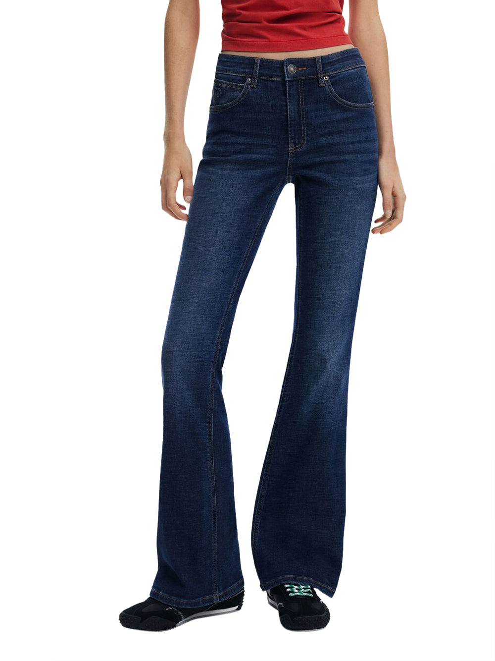 Desigual Jeans a zampa vita media Blu