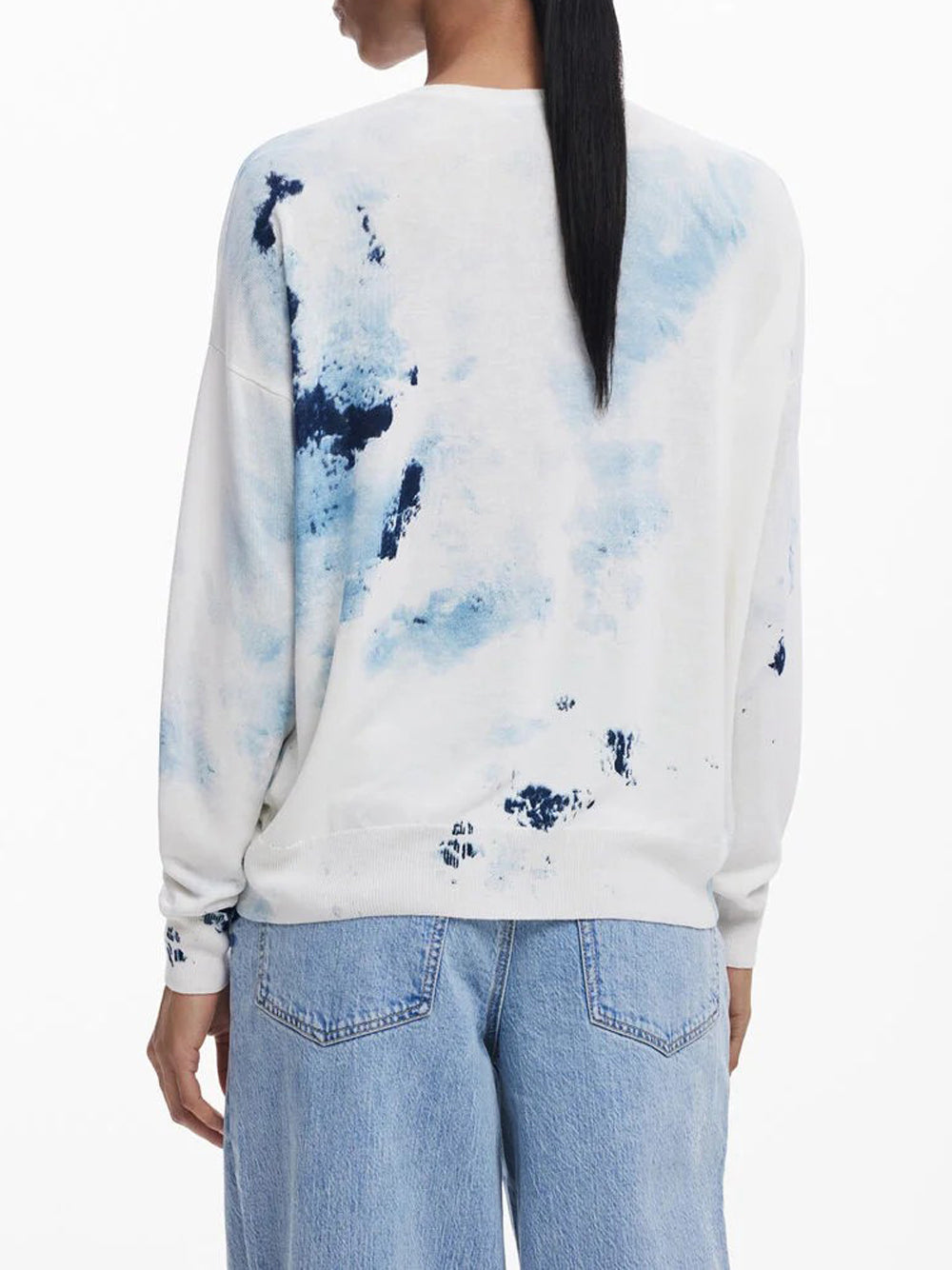 Desigual Maglione motivo papavero Bianco