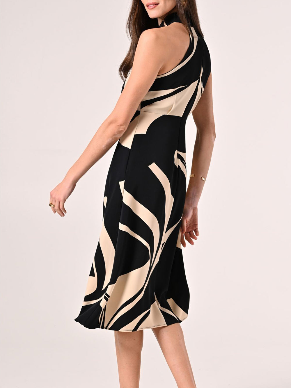 Rinascimento Abito midi stampa geometrica Beige