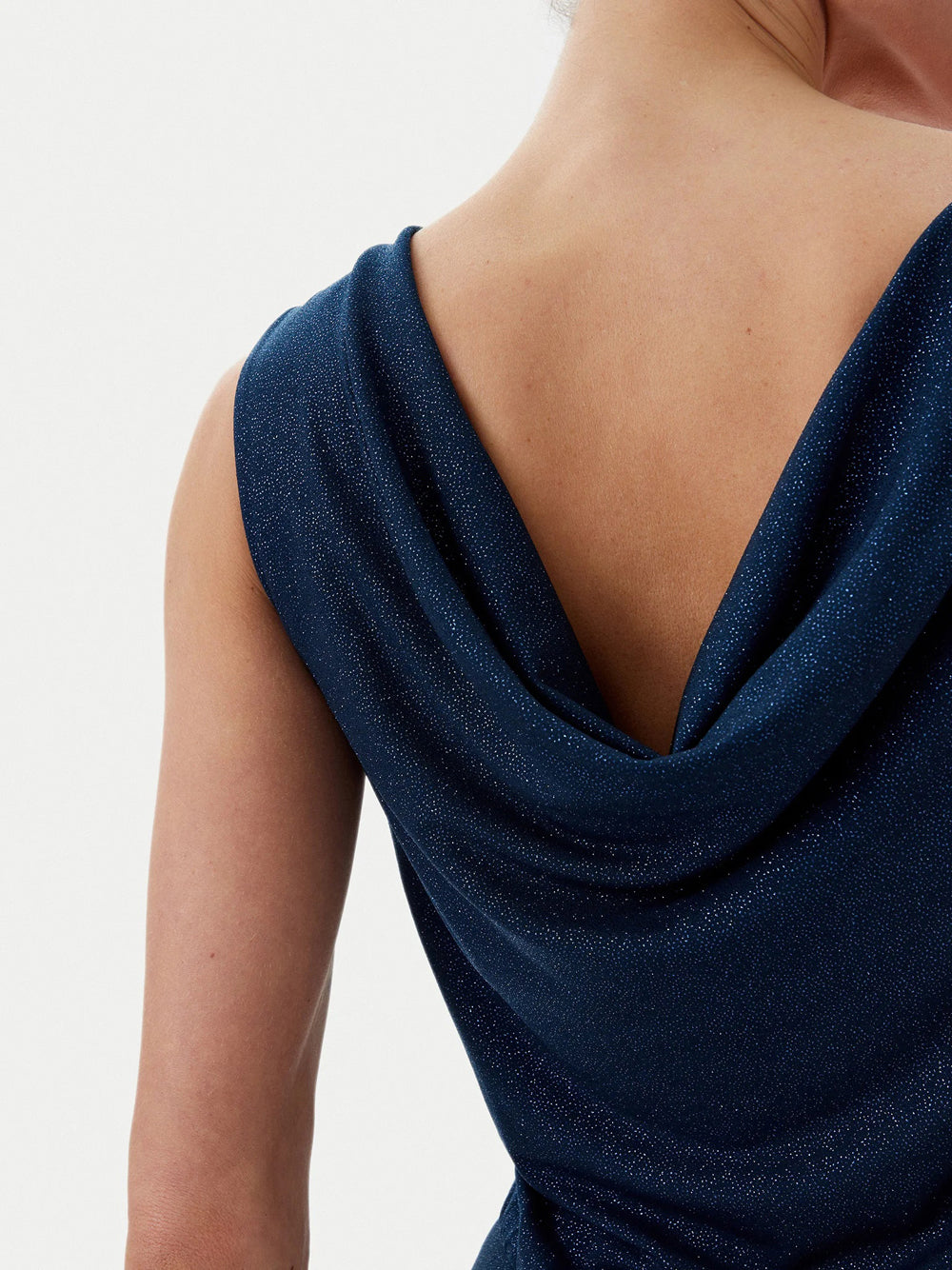 Rinascimento Abito lungo con lurex Blu