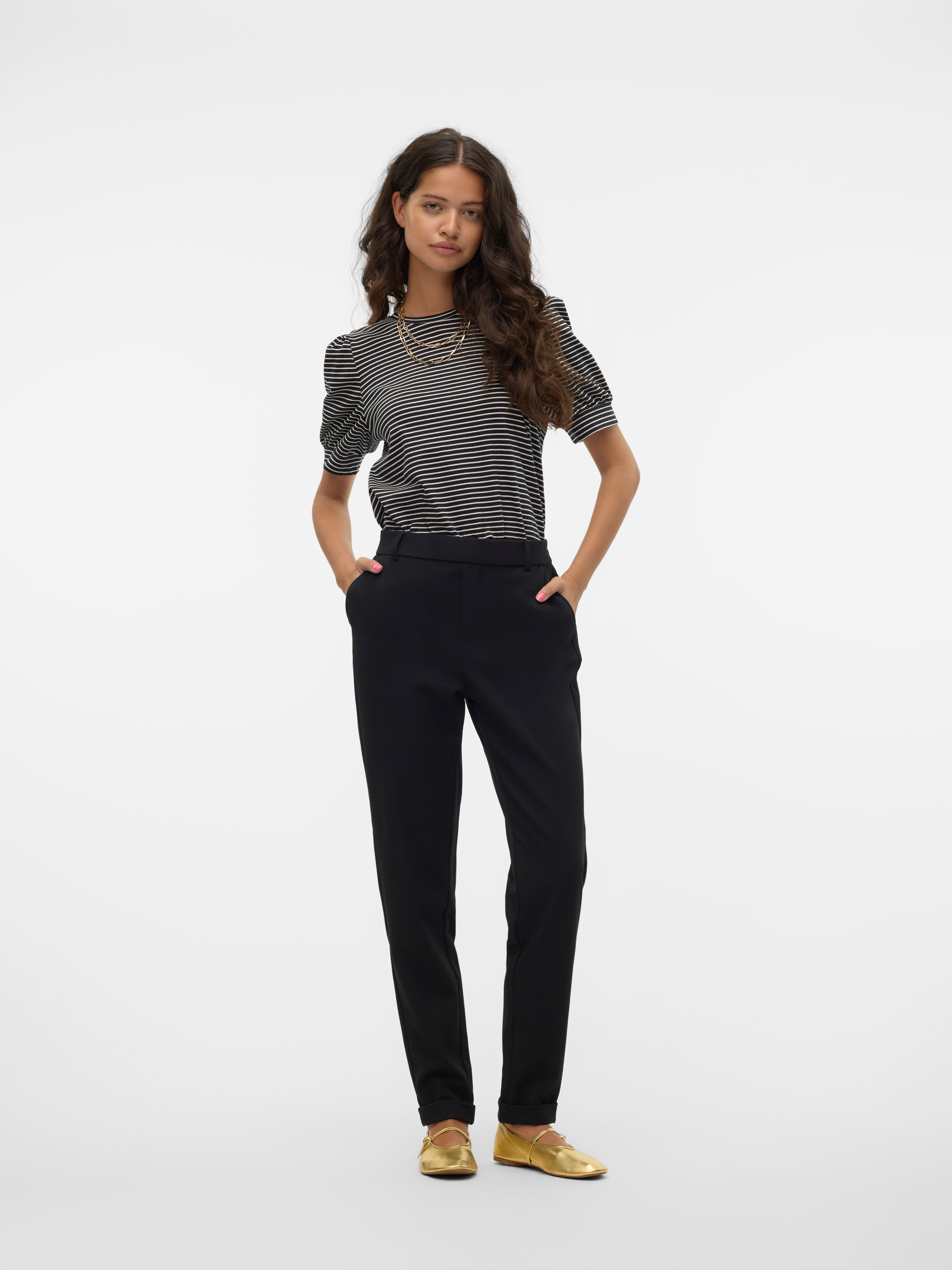 Vero Moda Pantaloni Maya loose solid Nero