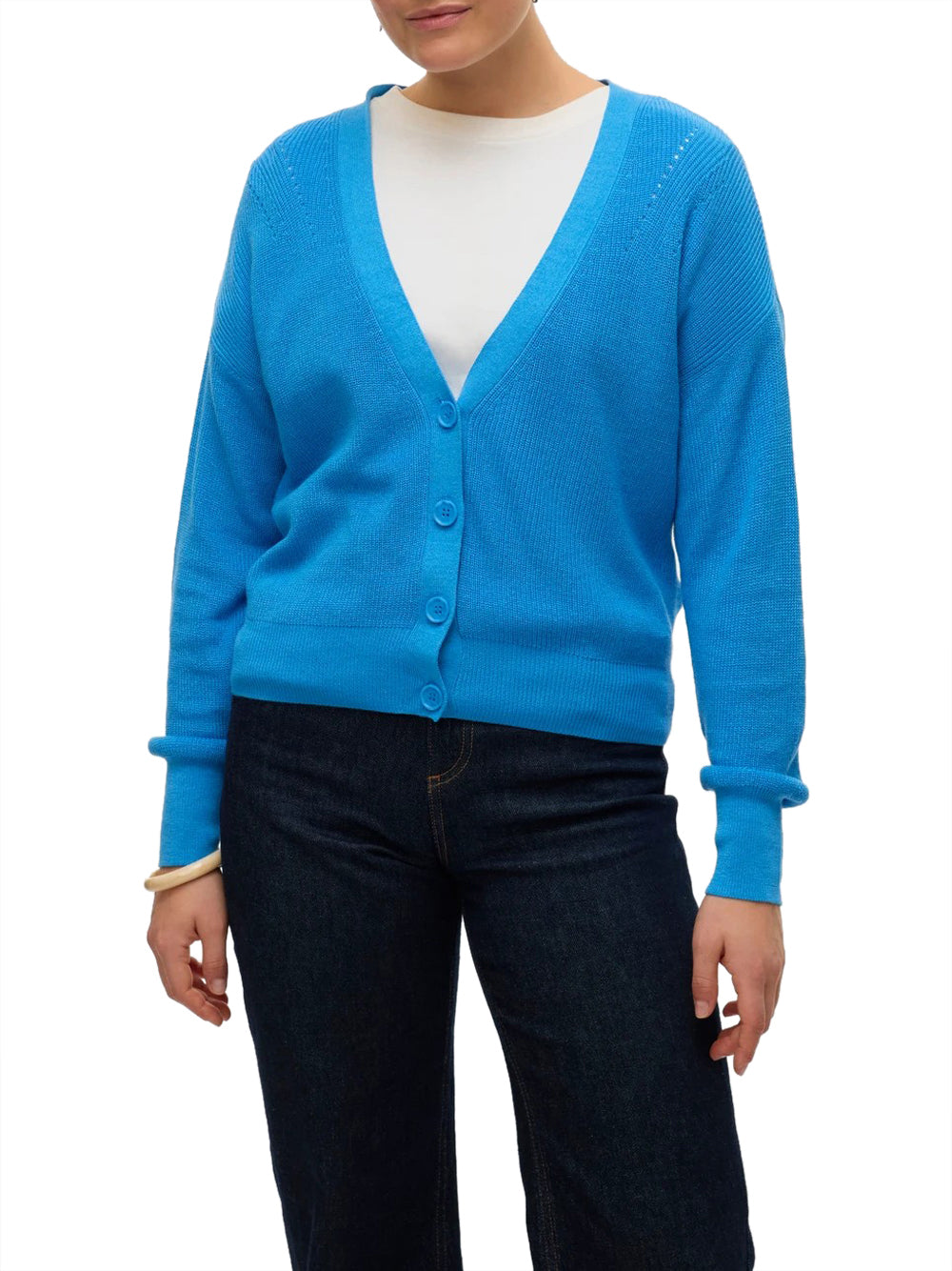 Vero Moda Cardigan aperto con bottoni Celeste